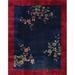 Blue/Red 72 x 0.35 in Indoor Area Rug - Bungalow Rose Oriental Area Rug Polyester/Wool | 72 W x 0.35 D in | Wayfair