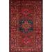 Blue/Pink 96 x 0.35 in Indoor Area Rug - Bungalow Rose Oriental Blue/Red/Pink Area Rug Polyester/Wool | 96 W x 0.35 D in | Wayfair