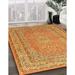 Brown/Orange 84 x 0.35 in Indoor Area Rug - Bungalow Rose Oriental Yellow/Orange/Brown Area Rug Polyester/Wool | 84 W x 0.35 D in | Wayfair