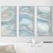 Orren Ellis 'Agate in I' - 3 Piece Floater Frame Print Set on Canvas in Blue | 41.5 H x 64.5 W x 2 D in | Wayfair 0EA5166316A74752B9DAF180BAAB17BB