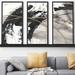 Everly Quinn 'Gilded Arcs II' - 3 Piece Floater Frame Print Set on Canvas in Black/Gray | 33.5 H x 52.5 W x 2 D in | Wayfair