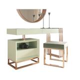 Everly Quinn Vanity Set w/ Stool Wood in Black | 32 H x 55 W x 20 D in | Wayfair 8F497BA271744EA6BE72049BE2CD64A2