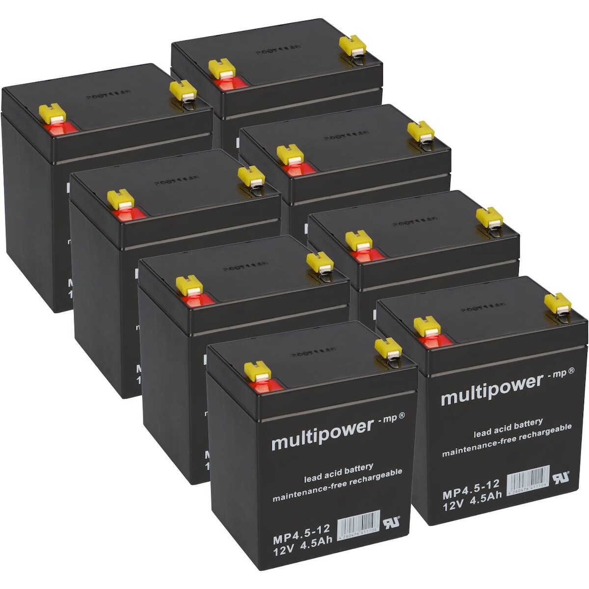 Multipower BLEI AKKUS AKKUSATZ kompatibel für APC RBC43 UPS USV RBC 43 8 x 12v 4,5Ah AGM MP Image