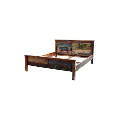 SIT Möbel Bett-Gestell 180 x 200 cm | Altholz lackiert | bunt | B 190 x T 220 x H 100 cm | 09100-98 | Serie RIVERBOAT