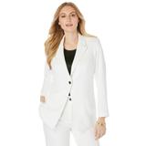 Plus Size Women's Bi-Stretch Blazer by Jessica London in White (Size 22 W) Professional Jacket