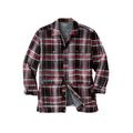 Men's Big & Tall Flannel Full Zip Snap Closure Renegade Shirt Jacket by Boulder Creek in Black Plaid (Size 3XL)
