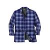Men's Big & Tall Flannel Full Zip Snap Closure Renegade Shirt Jacket by Boulder Creek in Navy Plaid (Size 5XL)