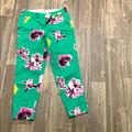 J. Crew Pants & Jumpsuits | J. Crew Green, Floral Capris In Size 0 | Color: Green/Pink | Size: 0