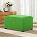 The Twillery Co.® Pizarro Textured Grid Stretch Box Cushion Ottoman Slipcover Polyester/Microfiber/Microsuede in Green | Wayfair