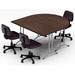 Inbox Zero Acee Half-Round Meeting Table Wood/Metal in Brown | 30 H x 60 W x 60 D in | Wayfair 2951