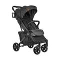Amababy Lightweight Pushchair, Premium Compact Travel Stroller. Fully Reclining Seat Buggy Suitable for Toddlers and Children (Dark Grey)