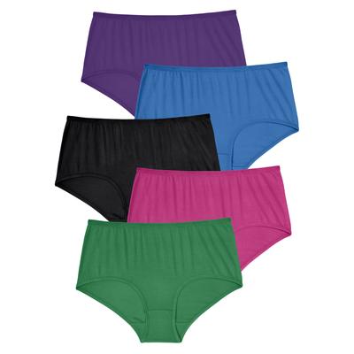 Plus Size Women's Full Coverage Stretch Cotton Brief 5-Pack by Comfort Choice in Bright Pack (Size 7) Underwear