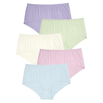 Plus Size Women's Comfort Choice® Full Coverage Stretch Cotton Brief 5-Pack by Comfort Choice in Pastel Pack (Size 13) Underwear
