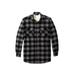 Men's Big & Tall Fleece Sherpa Shirt Jacket by KingSize in Black Buffalo Check (Size 2XL)