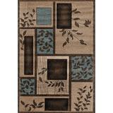 Blue/Brown 84 x 0.28 in Area Rug - Red Barrel Studio® Zader Floral Brown/Beige/Blue Area Rug Polypropylene | 84 W x 0.28 D in | Wayfair