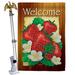 Breeze Decor Welcome Strawberries 2-Sided Polyester 40 x 28 in. Flag Set in Gray/Yellow | 40 H x 28 W x 4 D in | Wayfair