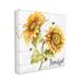 Rosalind Wheeler Thankful Text Country Sunflowers Bumble Bees by Patricia Pinto - Graphic Art Print Canvas in White | 17 H x 17 W x 1.5 D in | Wayfair