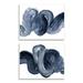 Orren Ellis Curved Abstract Brushstroke Organic Gray by Victoria Barnes - 2 Piece Graphic Art Print Set in Blue | 15 H x 10 W in | Wayfair