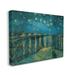 Canora Grey Classic Starry Night over the Rhone Van Gogh Painting by Vincent Van Gogh - Graphic Art Print in Brown | 24" H x 30" W x 1.5" D | Wayfair