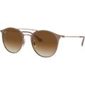 Ray-Ban RB3546 Sunglasses 907151-49 - Copper Top On Beige Frame Clear Gradient Brown Lenses