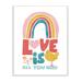 Stupell Industries Whimsical Kid's Rainbow Love Is All You Need by Jennifer McCully - Graphic Art Print in Brown | 19 H x 13 W x 0.5 D in | Wayfair
