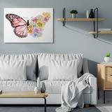 Stupell Industries Butterfly Floral Bouquet Wing College Spring by Ziwei Li - Graphic Art Print Canvas in White | 36 H x 48 W x 1.5 D in | Wayfair