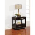 Everly Quinn Phaet 2 - Drawer Solid Wood Nightstand in Smoked Peppercorn Wood in Brown | 29.5 H x 30 W x 18 D in | Wayfair