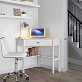 Longshore Tides Magoon Corner Desk Wood in White/Brown | 30 H x 41.7 W x 28 D in | Wayfair 49E802C84A604510BCF21442580A7867