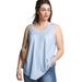 Plus Size Women's V-Neck Pointed Front Tank by ellos in Blueberry Cream (Size 34/36)