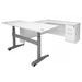 Pneumatic Lift Height Adjustable Executive U-Desk in White