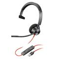 Plantronics – Blackwire 3310 USB-A (Poly) – Wired, Single Ear (Mono) Headset with Boom Mic – USB-A to connect to your PC and/or Mac – Works with Teams, Zoom, & more