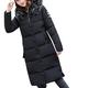 BUKINIE Womens Thicken Long Down Jackets Warm Faux Fur Hooded Parka Winter Puffer Overcoat Plus Size(Black,4X-Large)