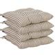 Dining Chair Seat Pad Set - 4 Tie On Machine Washable Chair Cushions (Grey Stripe)
