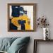 Orren Ellis Navy & Gold II - Picture Frame Painting Print on Canvas in Blue/Orange | 27.5 H x 27.5 W x 1.5 D in | Wayfair