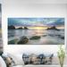 Dovecove Beautiful Porthcothan Bay - Seashore Print Wood/Canvas/Metal in Gray/White/Brown | 28 H x 60 W x 1.5 D in | Wayfair