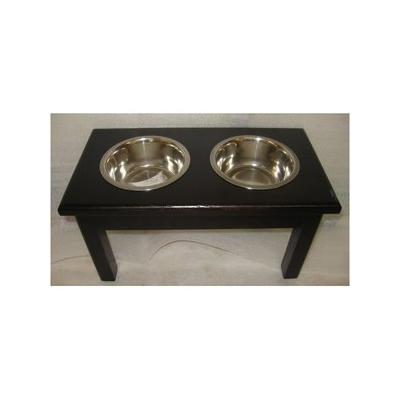 Classic Pet Beds Elevated Double Bowl Dog & Cat Diner, Espresso, 4-cup