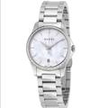 Gucci Accessories | Gucci G-Timeless Mother Of Pearl Diamond Watch | Color: Silver | Size: Os
