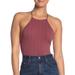 Free People Tops | Free People Bridget Halter Neck Bodysuit Wine Nwt | Color: Red | Size: M/L