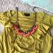 Anthropologie Tops | Anthropologie Deletta S Draped Tiered Pima Top Tee | Color: Green/Yellow | Size: S