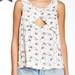 Free People Tops | Free People Ivory Wave Print Sleeveless Tank | Color: Black/Cream | Size: M