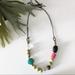 Anthropologie Jewelry | Geometric Natural Gemstone Necklace | Color: Green/Pink | Size: Os
