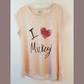 Disney Tops | Disney Lauren Conrad I Love Mickey Tshirt Sz Med | Color: Pink | Size: M