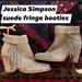 Jessica Simpson Shoes | Jessica Simpson Suede Fringe Booties | Color: Tan | Size: 8
