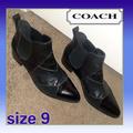 Coach Shoes | Coach Size 9 Patchwork Leather Black Ankle Boots | Color: Black | Size: 9