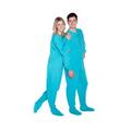 BIG FEET PAJAMA CO. Turquoise Jersey Knit Adult Onesie Footed Pajamas for Men & Women (M)