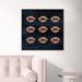 Art Remedy Fashion & Glam Solid Kiss Copper 9 Times Navy Lipstick - Graphic Art Print Canvas in Blue/Brown | 20 H x 20 W x 1.5 D in | Wayfair