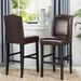 Winston Porter Aichele 28.75" Bar Stool Wood/Upholstered/Leather in Brown | 45.25 H x 17.25 W x 18.5 D in | Wayfair