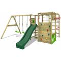 Fatmoose - Parco giochi in legno ActionArena Giochi da giardino con altalena e scivolo Scala