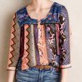 Anthropologie Tops | Anthropologie Vanessa Virginia Patchwork Henley | Color: Blue/Pink | Size: S