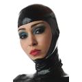 Latex Rubber Open Face with Chin Hoods Masks 0.4MM - black - S